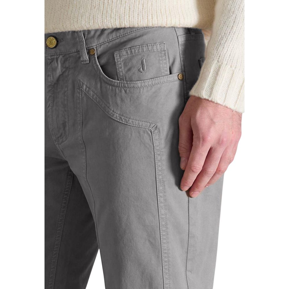 Jeckerson Pantaloni Skinny Grigio Cotone