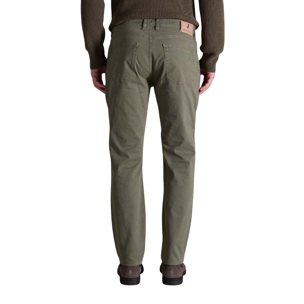 Jeckerson Pantaloni Skinny Verdi in Cotone