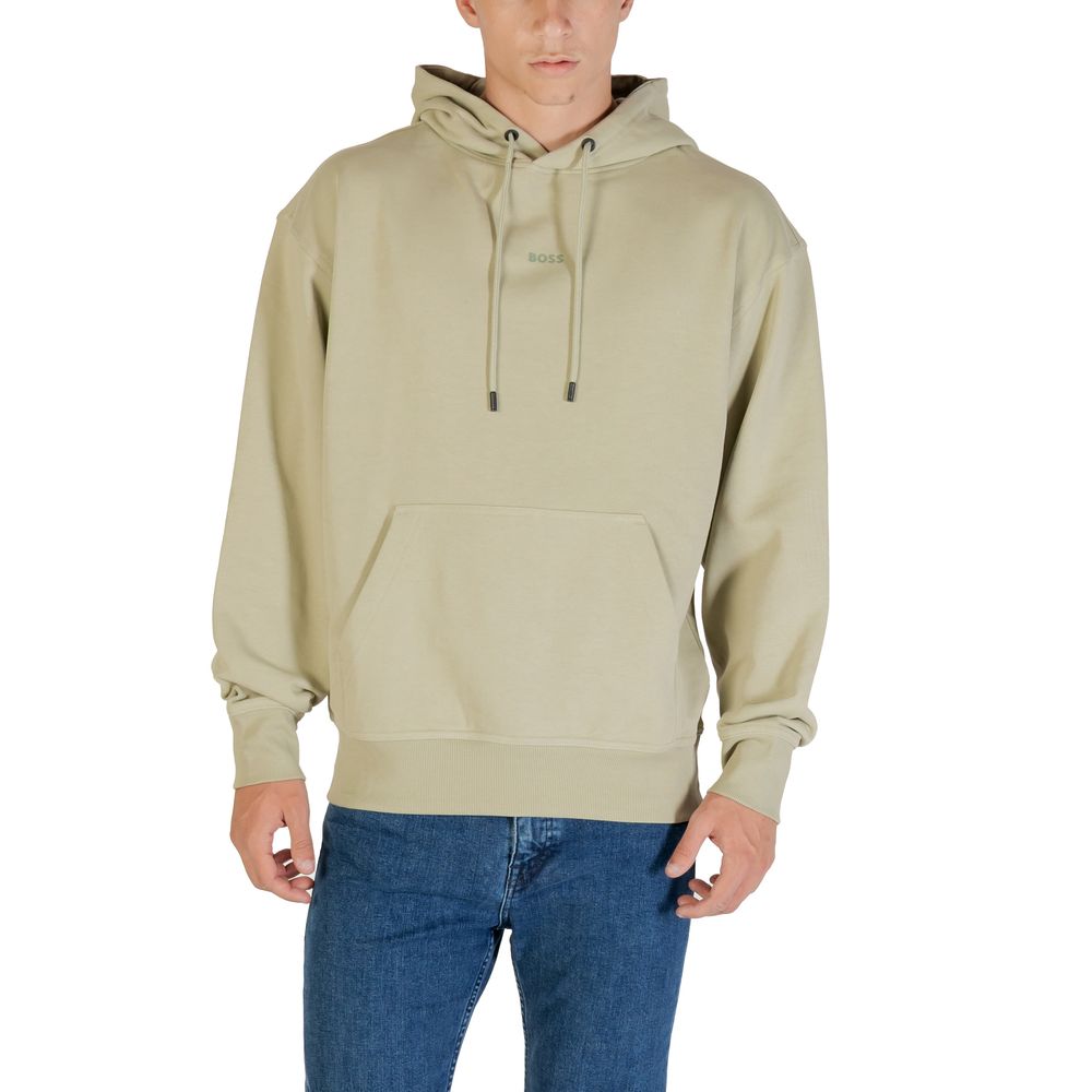 Felpa con cappuccio in cotone Hugo Boss Green