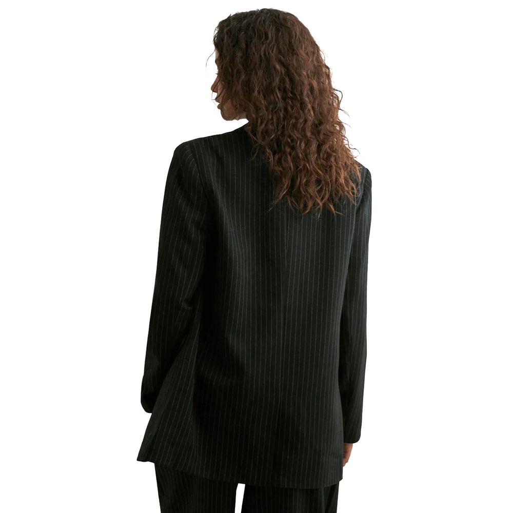 Blazer en polyester recyclé, couleur noire uniquement