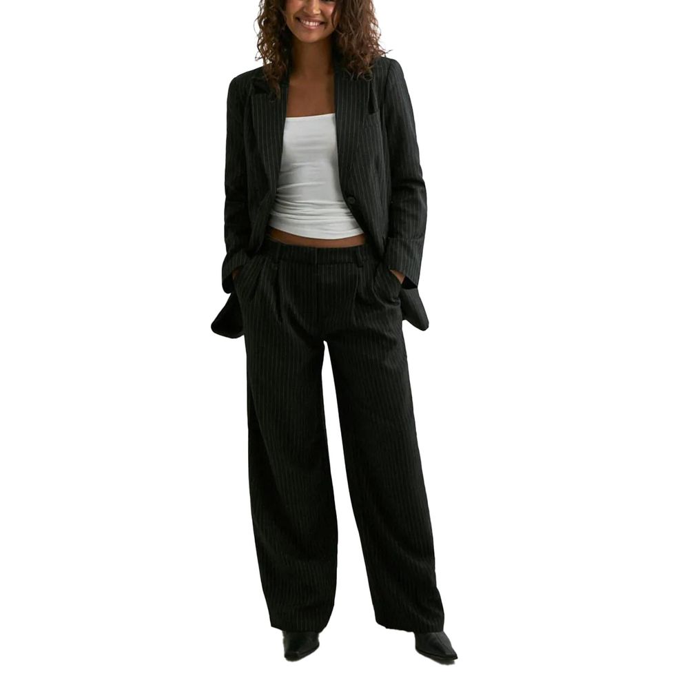 Blazer en polyester recyclé, couleur noire uniquement