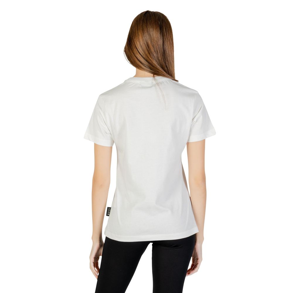 T-shirt Icona in cotone color crema