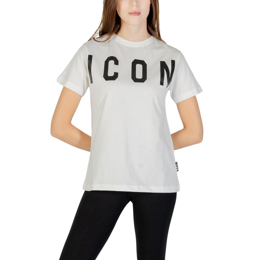T-shirt Icona in cotone color crema
