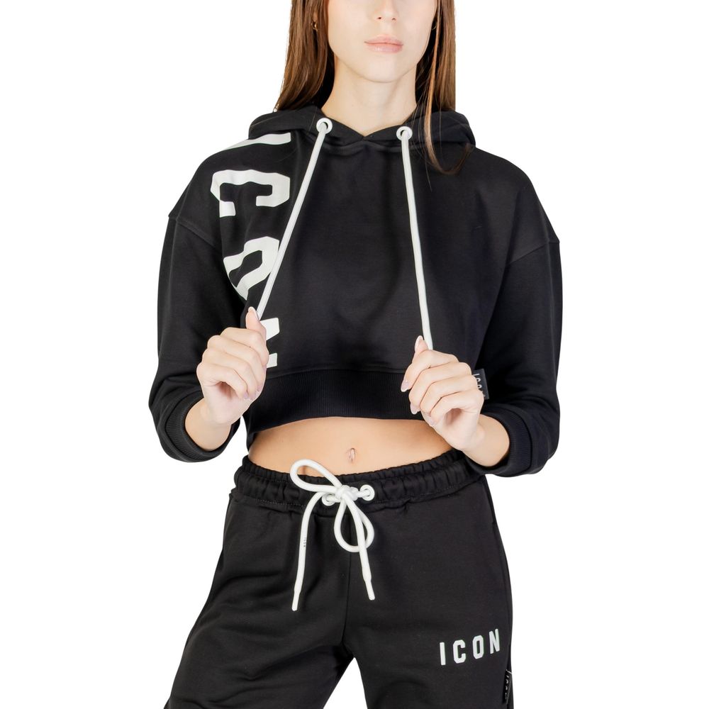 Sweat à capuche en coton noir Icon