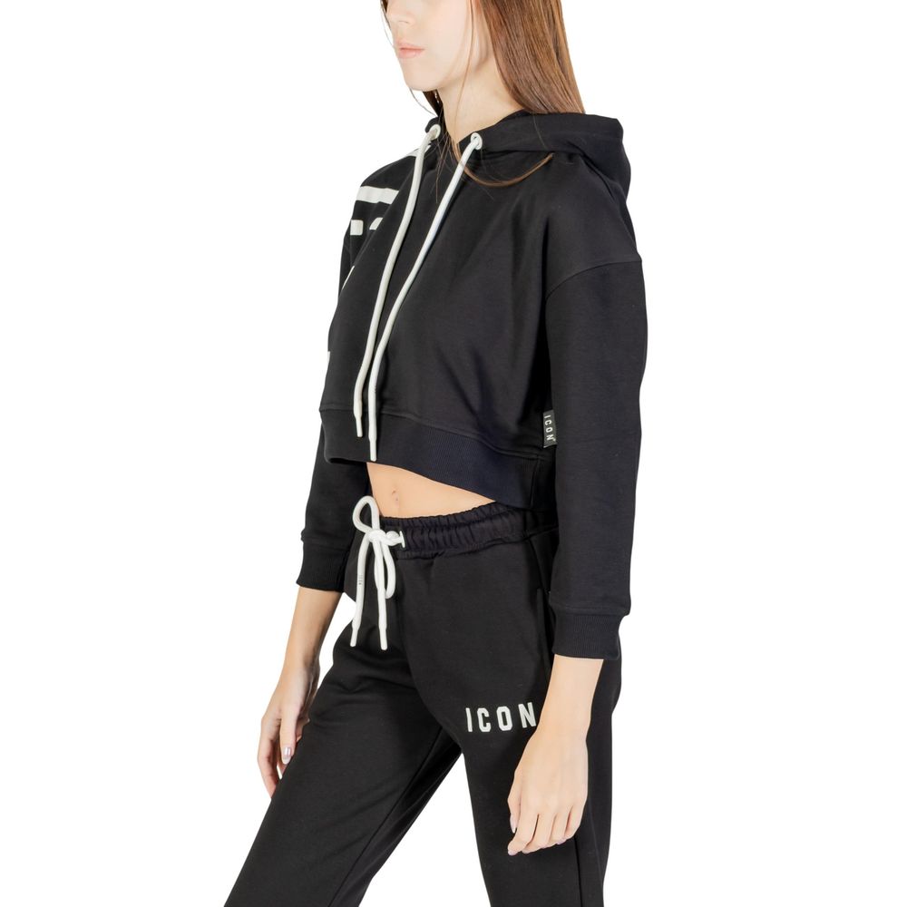 Sweat à capuche en coton noir Icon