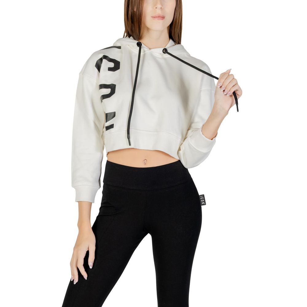 Sweat à capuche Icon en coton crème
