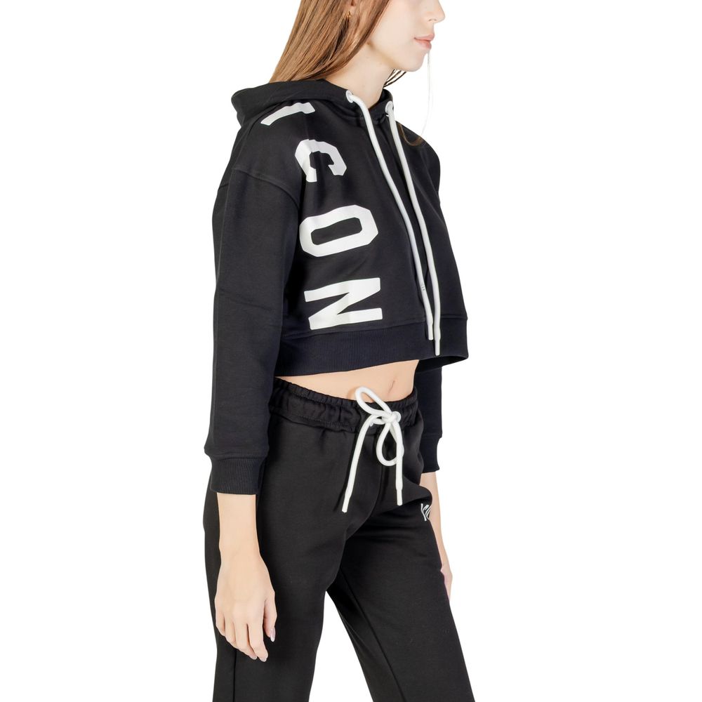 Sweat à capuche en coton noir Icon
