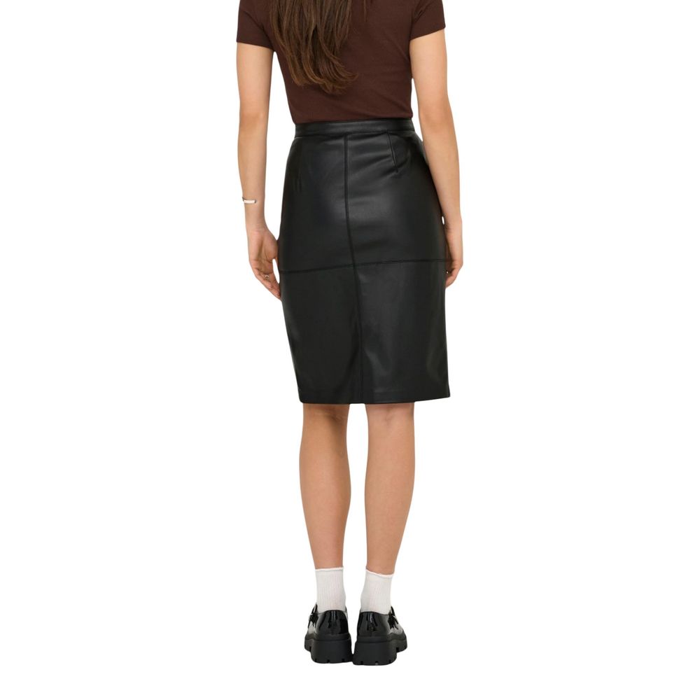 Jupe longue en polyester noir uniquement