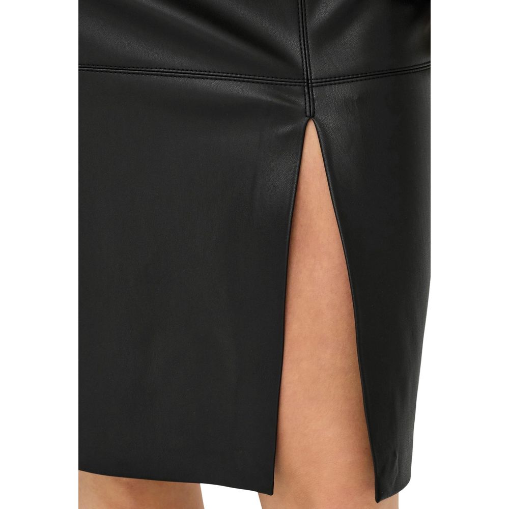 Jupe longue en polyester noir uniquement