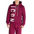 Felpa con cappuccio in cotone Icon Bordeaux