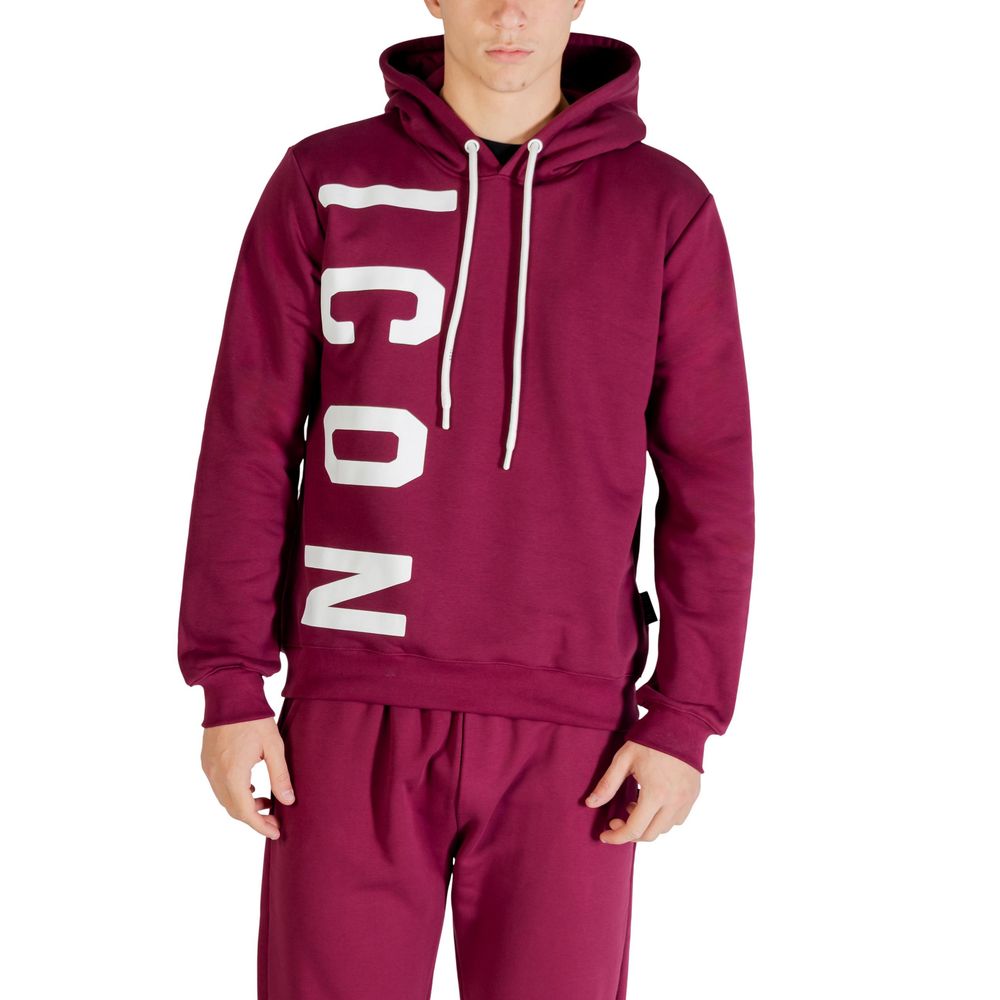 Felpa con cappuccio in cotone Icon Bordeaux
