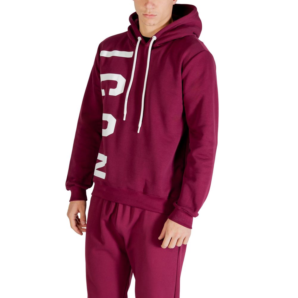 Felpa con cappuccio in cotone Icon Bordeaux