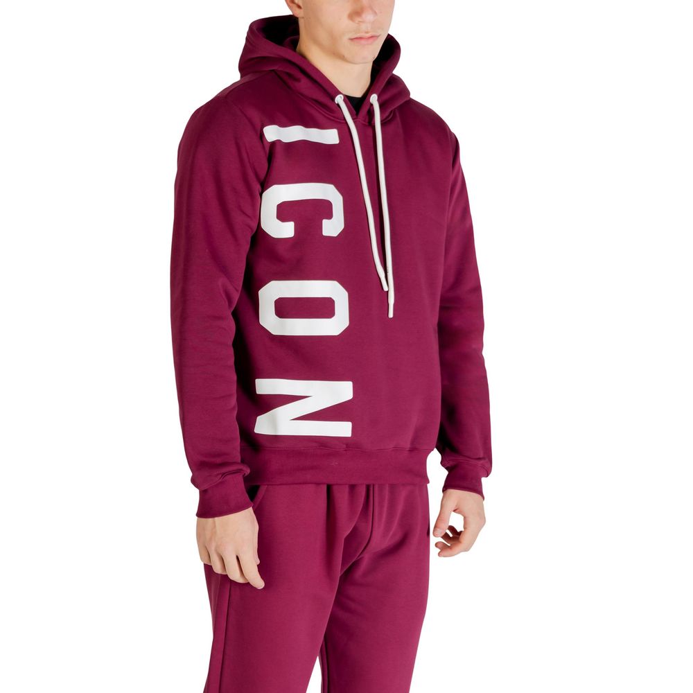 Felpa con cappuccio in cotone Icon Bordeaux