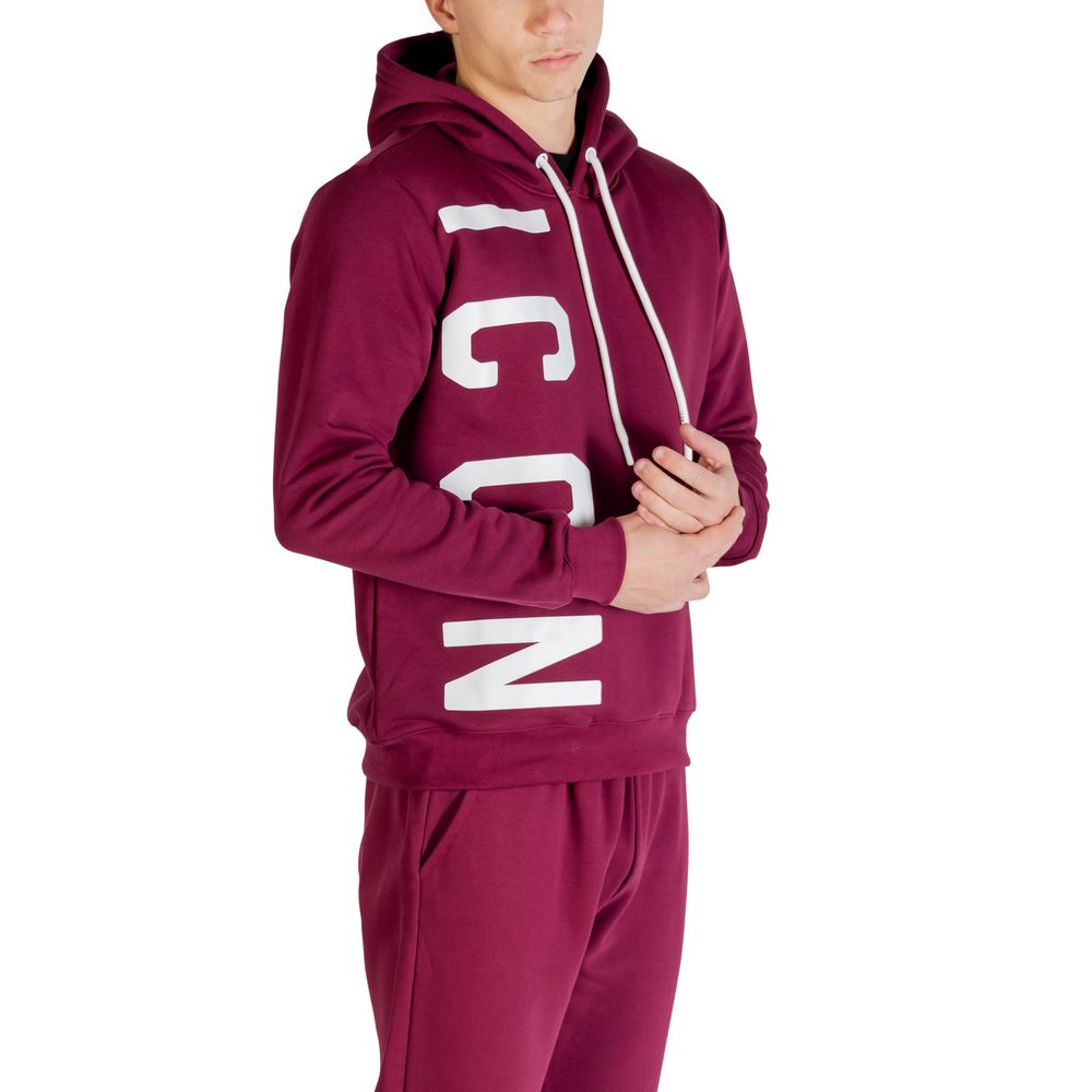 Felpa con cappuccio in cotone Icon Bordeaux