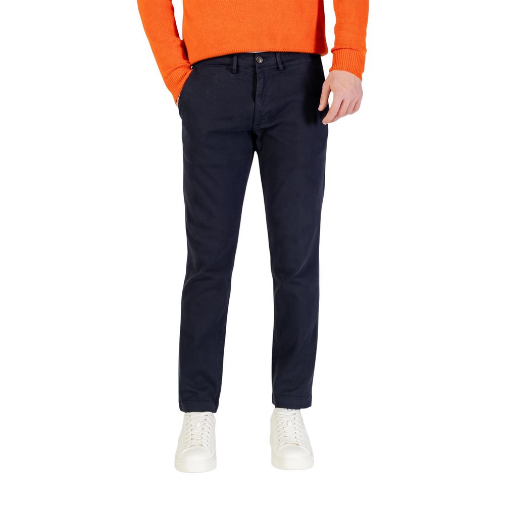 Pantalon slim en coton bleu Borghese