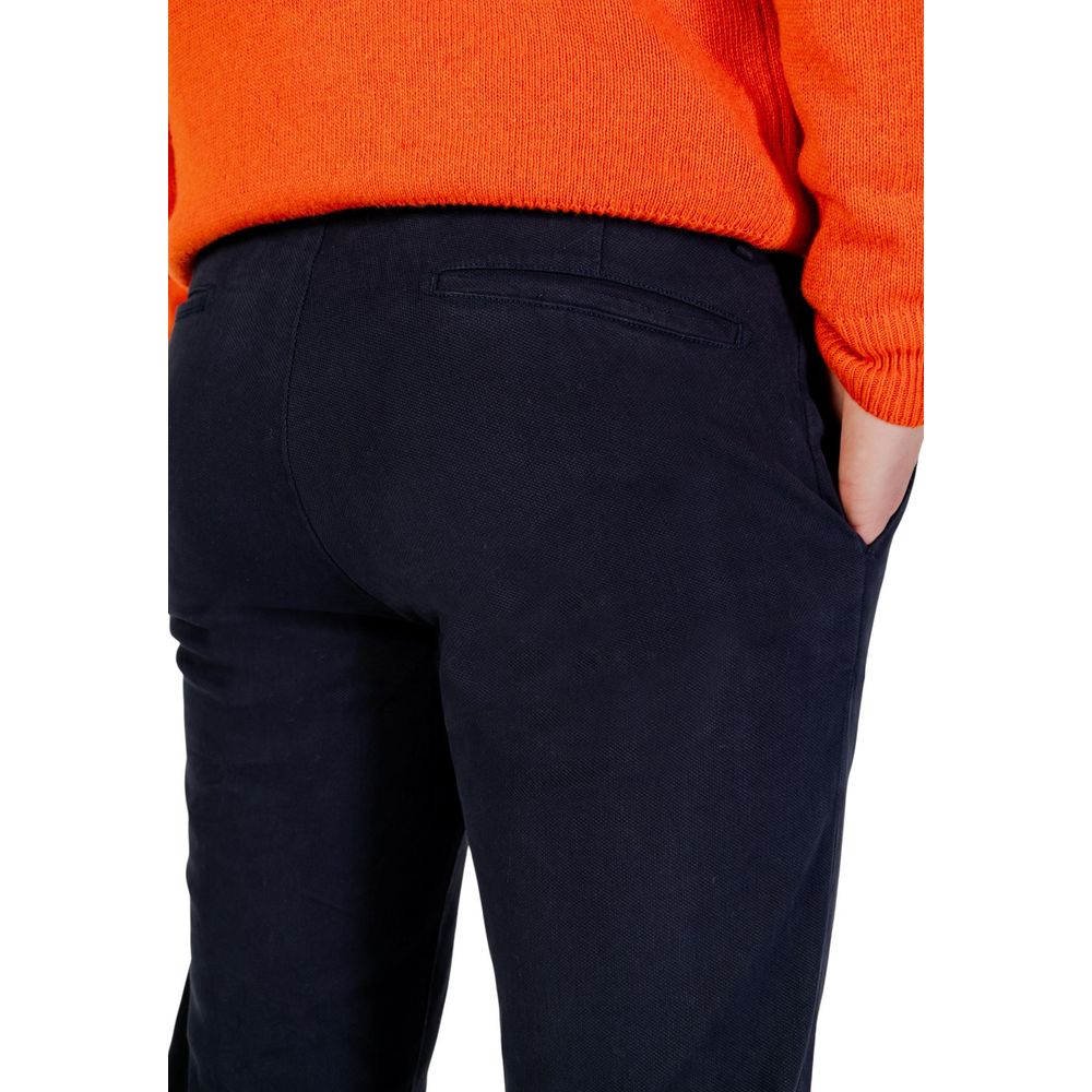 Pantalon slim en coton bleu Borghese