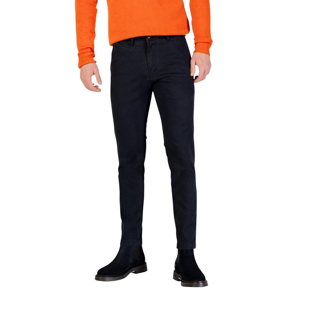 Pantalon slim en coton bleu Borghese