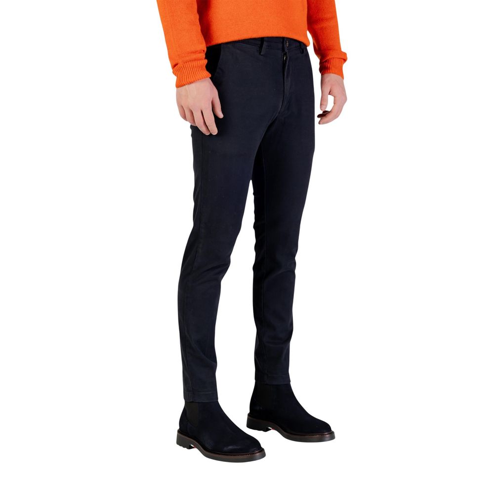 Pantalon slim en coton bleu Borghese