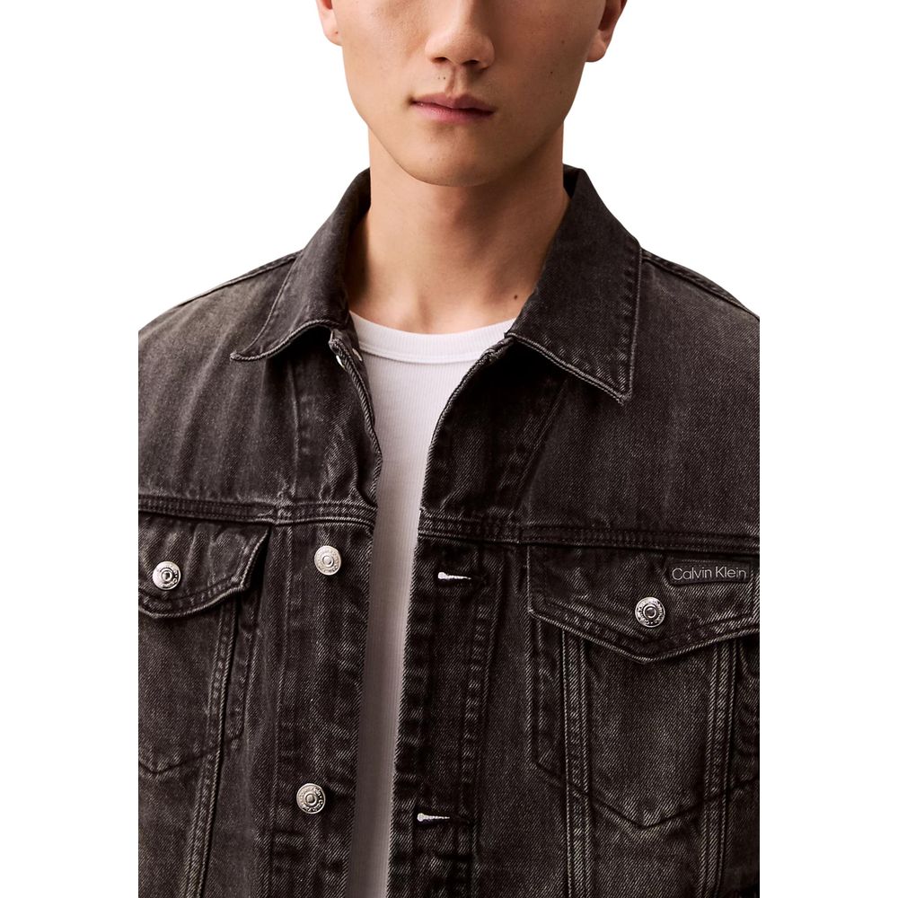 Calvin Klein Jeans Giacca di Jeans Nera in Cotone