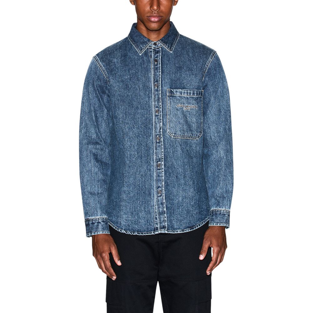 Chemise en denim bleu Armani Exchange