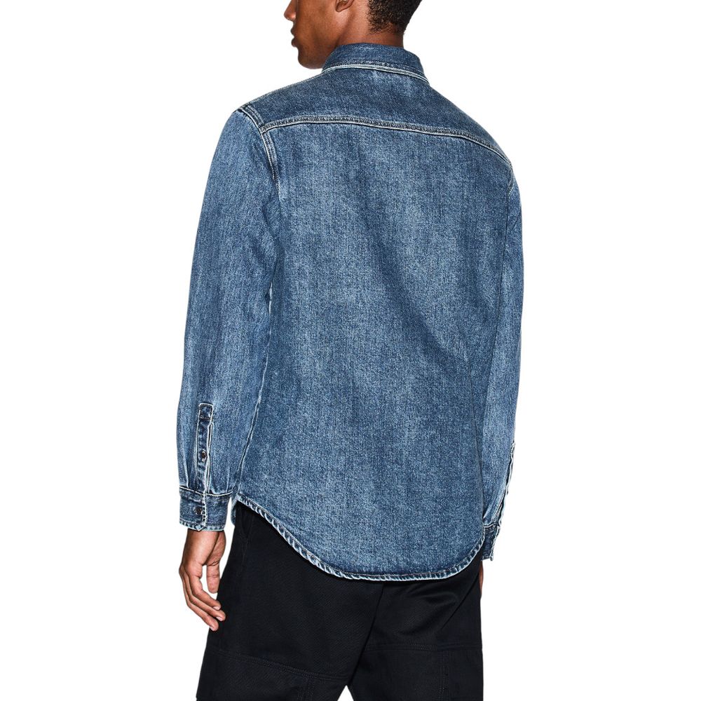 Chemise en denim bleu Armani Exchange