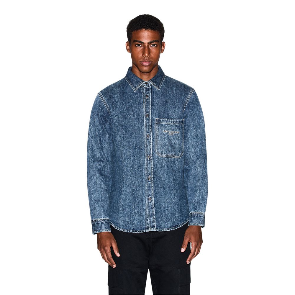 Chemise en denim bleu Armani Exchange