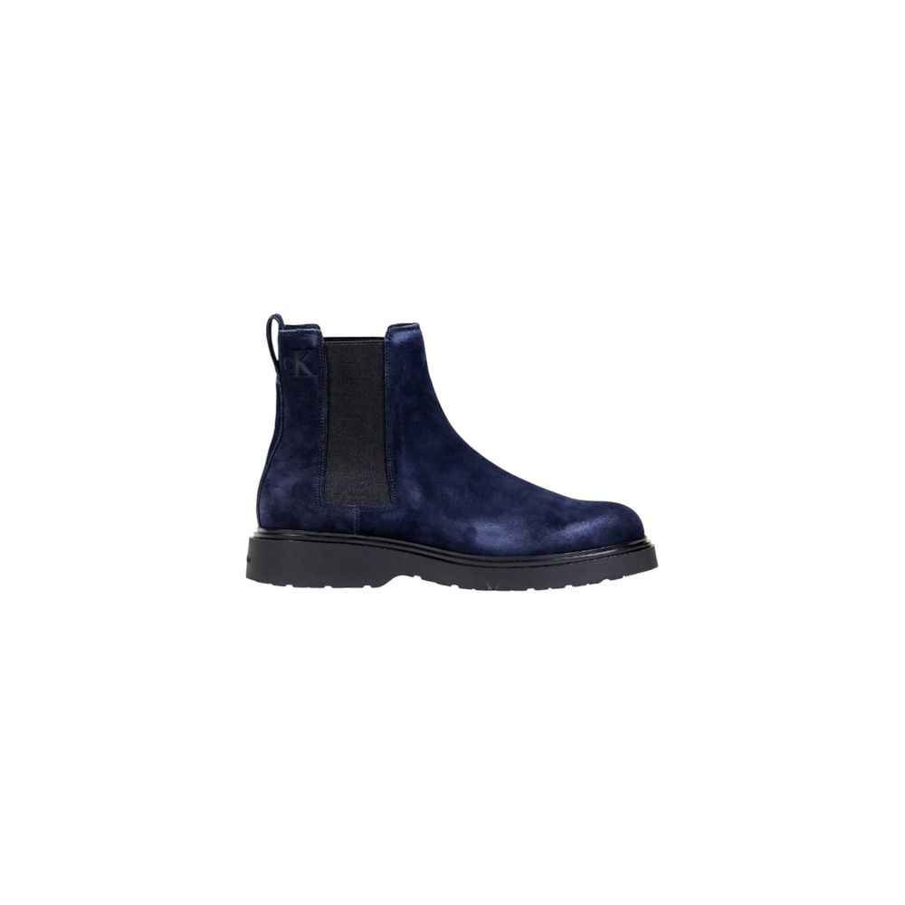 Bottes Chelsea en daim bleu Calvin Klein Jeans