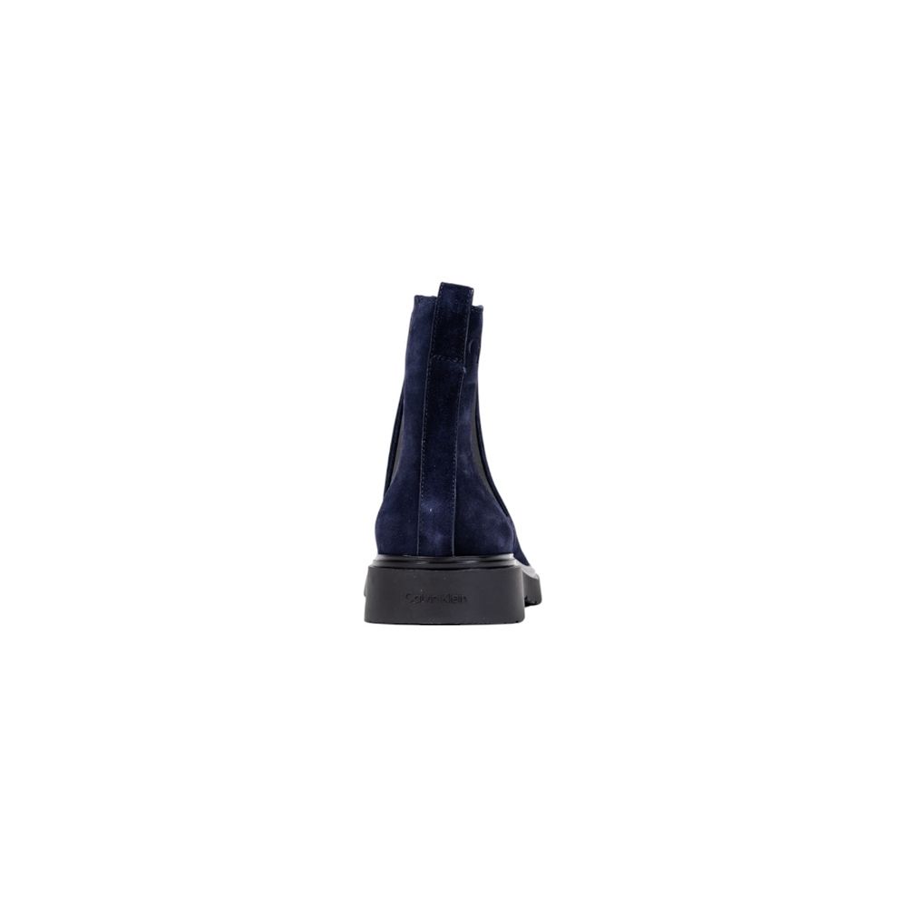 Bottes Chelsea en daim bleu Calvin Klein Jeans