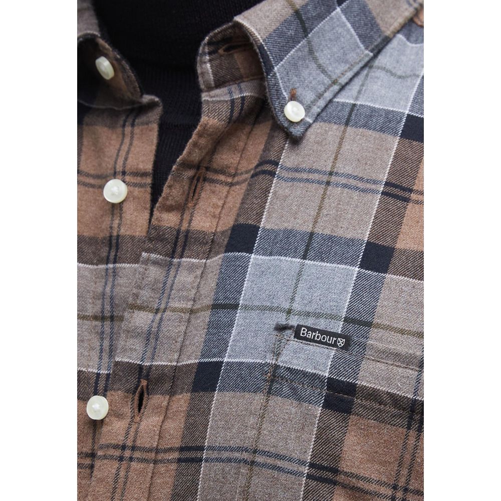 Chemise à motifs en coton beige Barbour