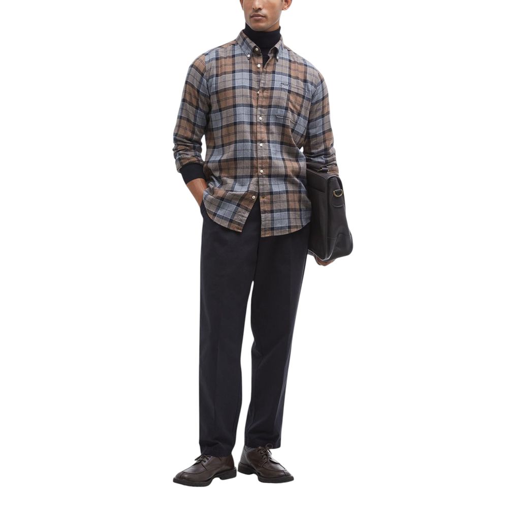 Chemise à motifs en coton beige Barbour