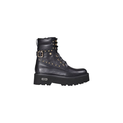 Cult Black Leather Lace-Up Boots