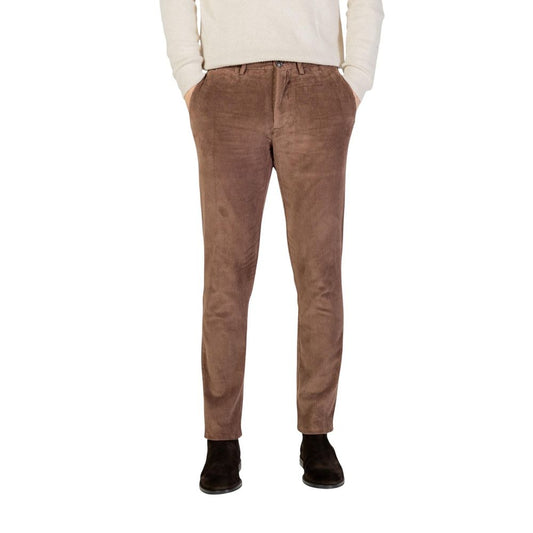 Pantaloni casual da uomo Borghese in cotone marrone