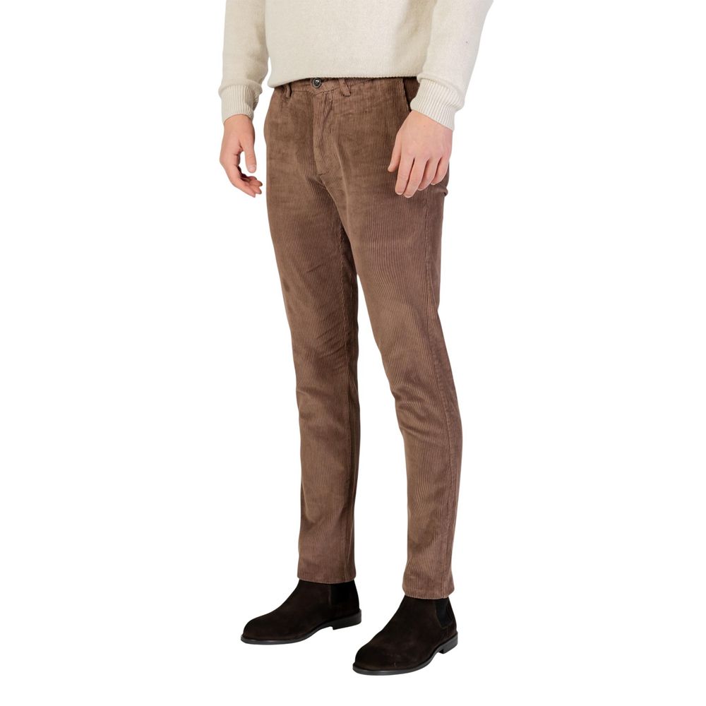Pantalon décontracté en coton marron Borghese