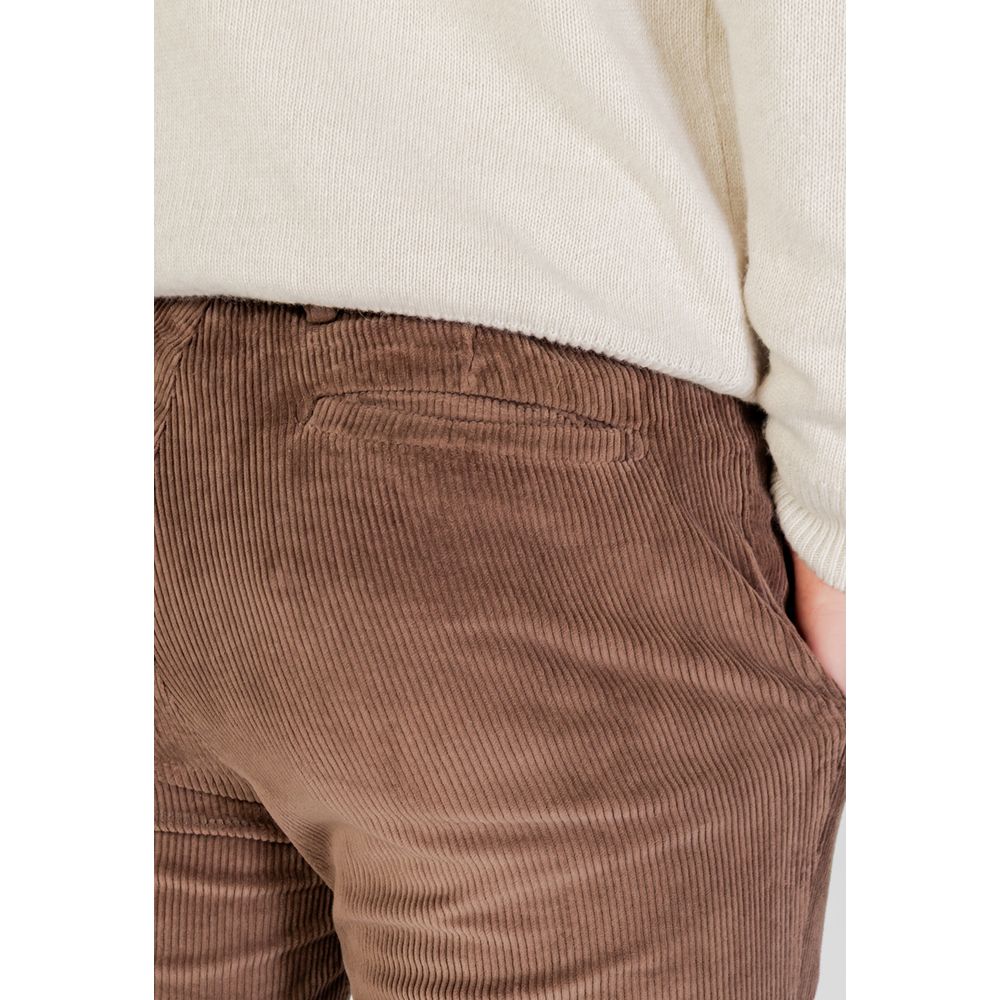 Pantalon décontracté en coton marron Borghese