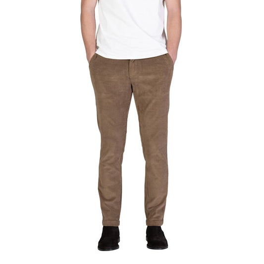 Pantaloni casual da uomo Borghese in cotone marrone