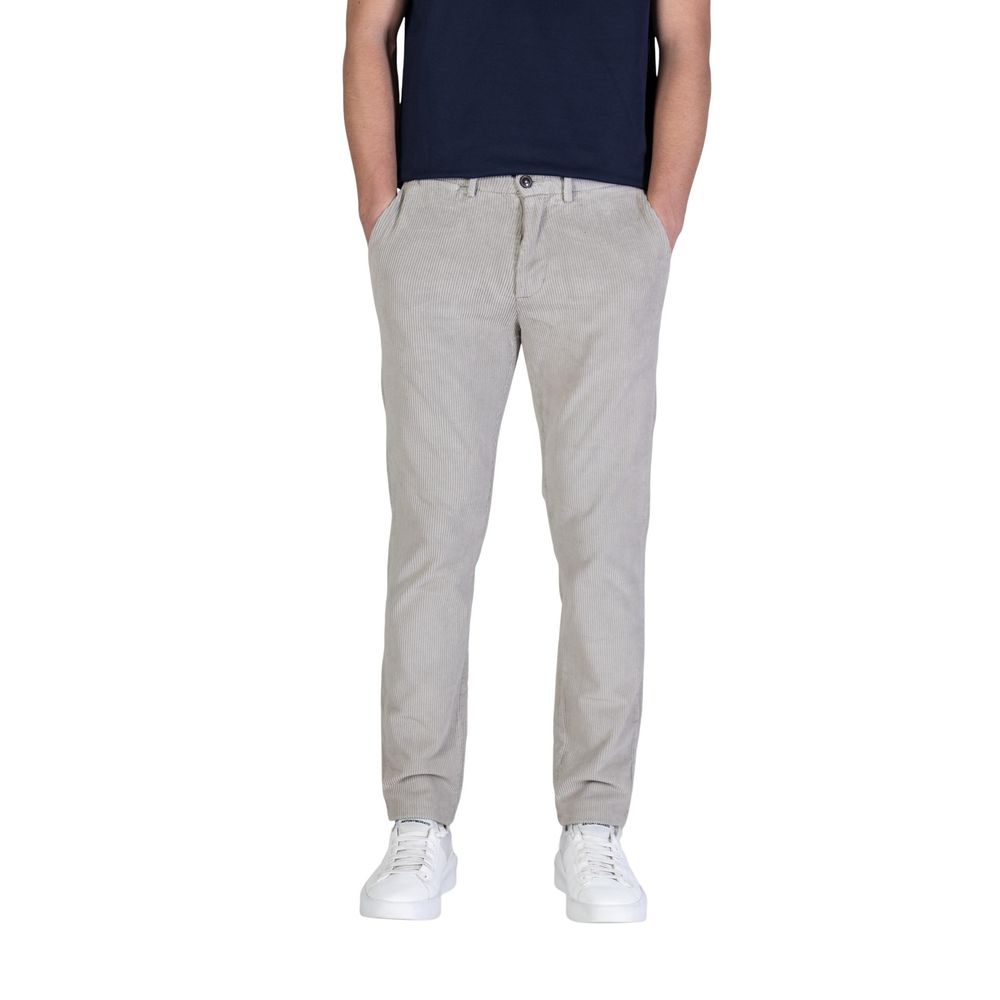 Pantalon décontracté gris en coton Borghese