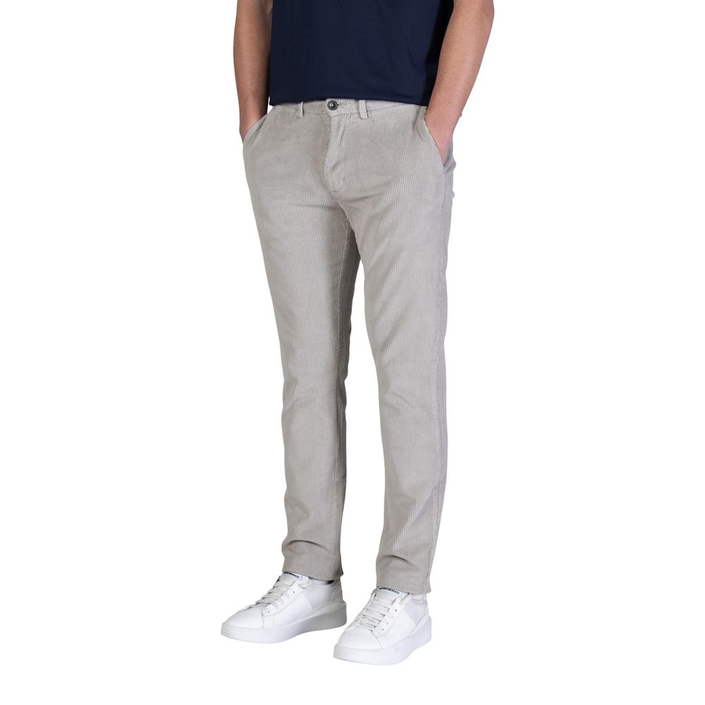 Pantalon décontracté gris en coton Borghese
