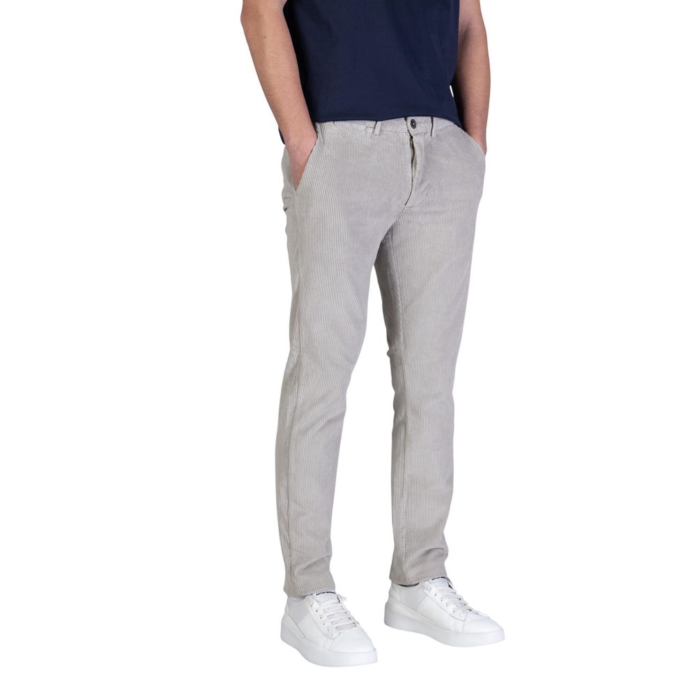 Pantalon décontracté gris en coton Borghese