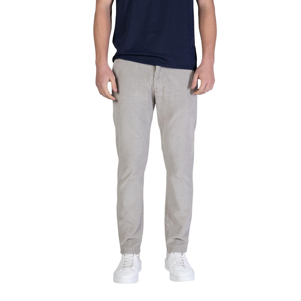 Pantalon décontracté gris en coton Borghese