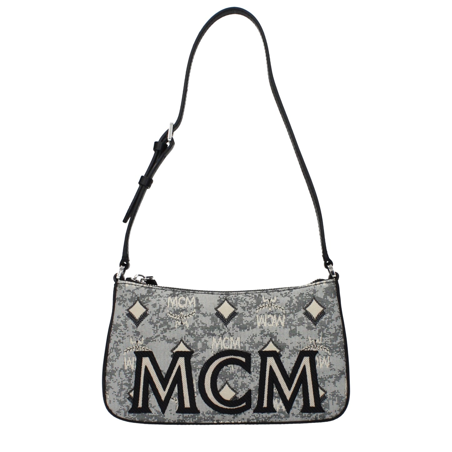 Borsa a tracolla MCM in tessuto grigio