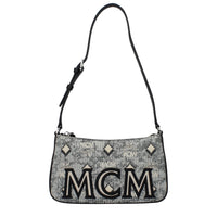 Borsa a tracolla MCM in tessuto grigio
