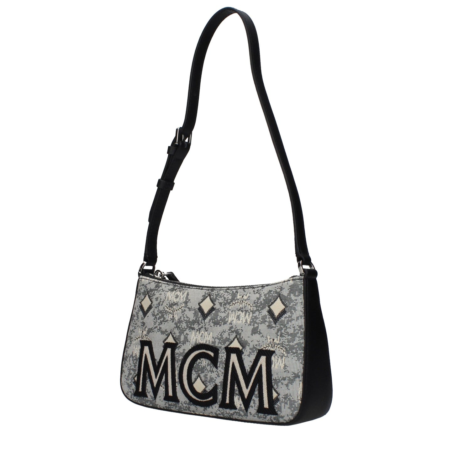 Borsa a tracolla MCM in tessuto grigio