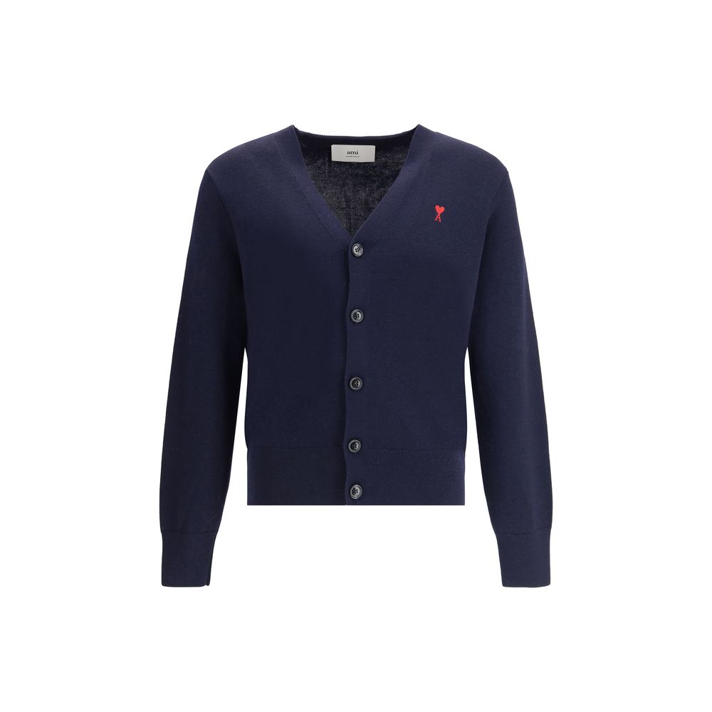 Cardigan Ami Paris en laine bleue Oves Aries