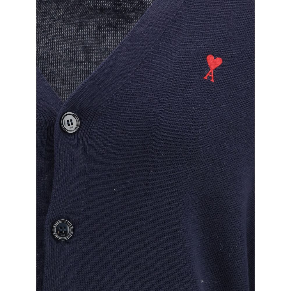 Cardigan Ami Paris en laine bleue Oves Aries