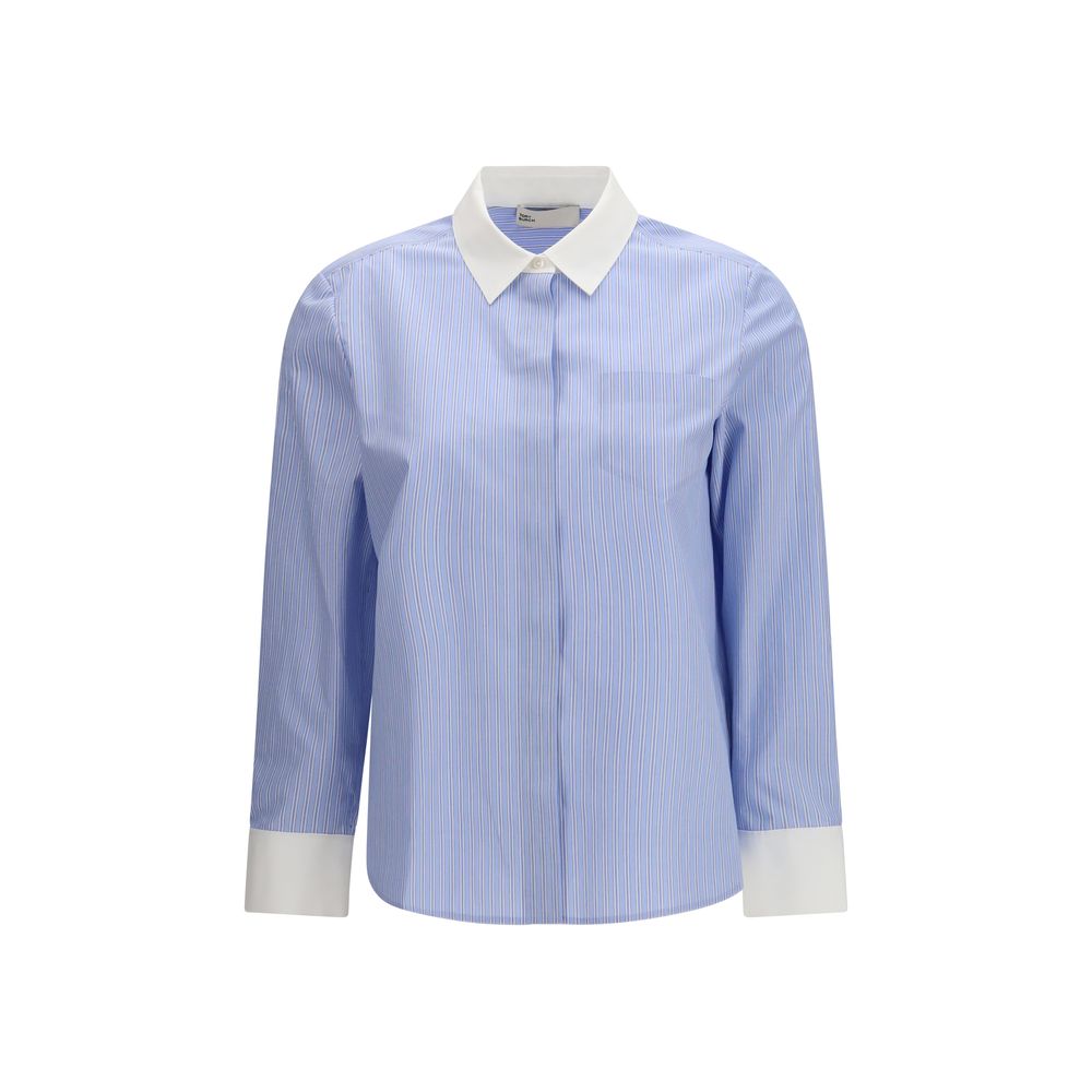 Chemise en coton à motifs bleue Tory Burch