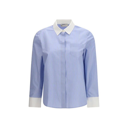 Camicia a fantasia in cotone blu Tory Burch
