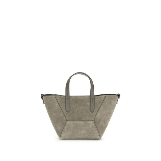 Brunello Cucinelli Borsa a Spalla in Pelle di Vitello Beige
