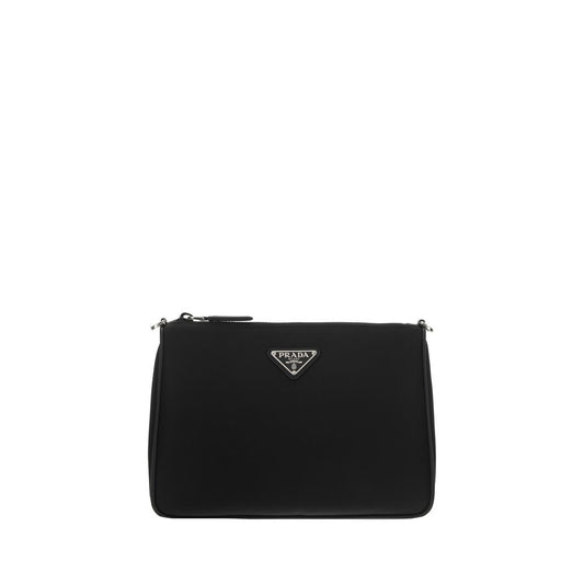 Borsa a Spalla Prada Nera in Poliammide Riciclata