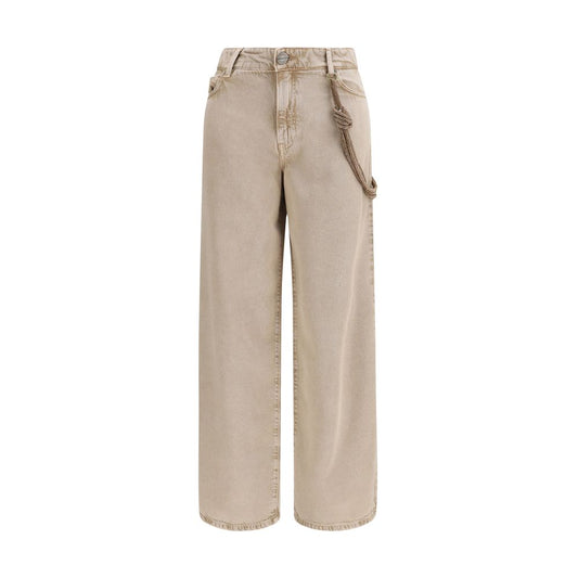 PINKO Jeans in cotone beige a vestibilità comoda