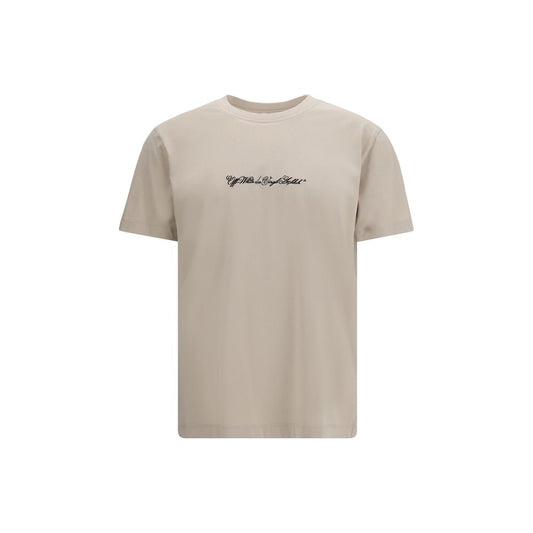 T-shirt Off-White in cotone beige